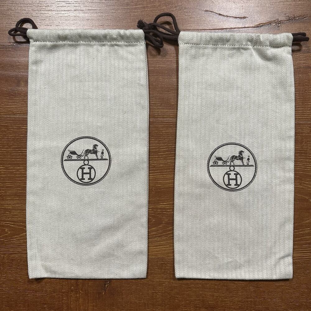 Hermes Dust Bags 13.5"x6.5" Drawstring Cover Protector Storage Heels Shoes Gift